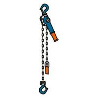 Vector illustration of a hook and a device for lifting and moving cargo. Construction and engineering.