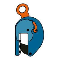 Vector illustration of a hook and a device for lifting and moving cargo. Construction and engineering.