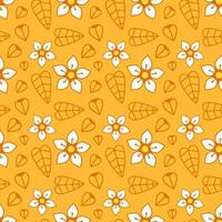 Floral pattern. Pattern with flowers and leaves of buckwheat. The background is suitable for packaging, decorative paper and decor vector