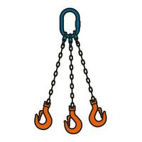 Vector illustration of a hook and a device for lifting and moving cargo. Construction and engineering.