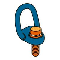 Vector illustration of a hook and a device for lifting and moving cargo. Construction and engineering.