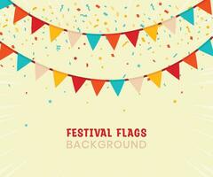 Wreath of festival flags vector background