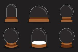 Set Snow globe in flat design . Winter, Christmas, and New Year design elements vector