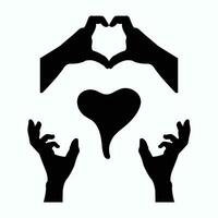 hands making heart shape with hands and heart shape vector