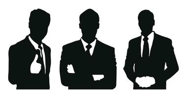 Silhouette of businessman posing. Silhouette people collection. vector