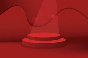 Platform podium or stage in red. background illustration vector