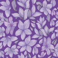 Seamless pattern of purple painted flowers. Perfect for fabrics, wrapping paper, wallpaper vector