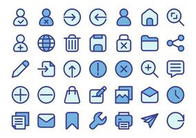 Ui blue colored outline icons set simple perfect.The collection includes in business development, programming, web design, app design, and more. vector