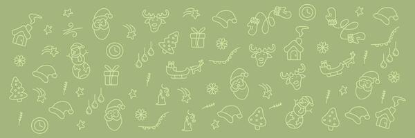 a green background with a bunch of different objects vector