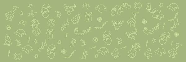 a green background with a bunch of different objects vector