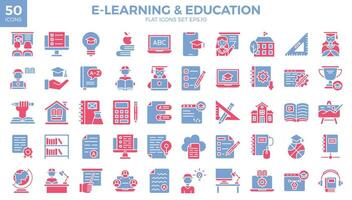 Icon packs of Learning flat two color. The collection includes of business developments, programing, web design, App design and more vector