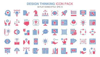 A set pack Design Thinking of flat two color icons set. The collection includes of business developments,programing , web design,app design and more. vector