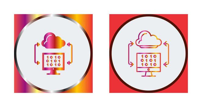 icono de vector de codificación de nube