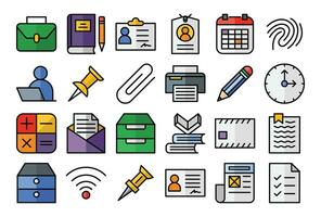 office filled outline icons set. The collections include for web design,app design, software design, vector