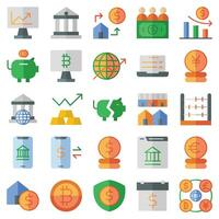 A set pack of economy flat icons set. The collection includes for mobile app,web design, UI or site design. vector