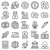 economy outline icons set. The collection includes for mobile app,web design, UI or site design vector
