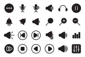 various black and white icons of various types vector