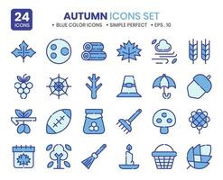 autumn season detailed outline icons set.The element collection includes be used in social media posts, web design, app design, and more. vector