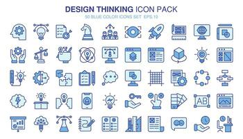 A set pack Design Thinking of blue color style. The collection includes of business developments,programing , web design,app design and more. vector