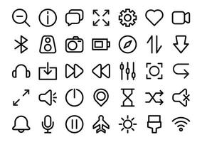 User interface outline icons set. The collection includes in business development, programming, web design, app design, and more vector