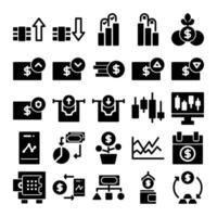 A collection of financial themed icons suitable for various financial or investment themed design projects vector