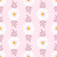 Daisies, chamomile seamless pattern pink vector