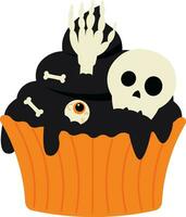 Halloween Skeleton Cupcakes Illustration vector