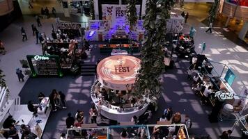 Bandung, West Java, Indonesia, 2023 - Activities of visitors, buyers and sellers at the Coffee Festival Event by Otten Coffee at Mall 23 Paskal, Bandung, West Java, Indonesia. video