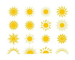 Sun icon. Flat vector illustration