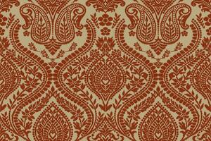 Floral vintage seamless pattern for retro wallpapers. Enchanted Vintage Flowers. Arts and Crafts movement inspired. Design for wrapping paper, wallpaper, fabrics and fashion clothes. Ikat pattern. vector
