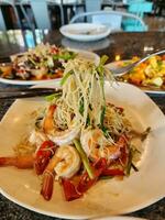 Stir-fried Vermicelli with Water Mimosa photo