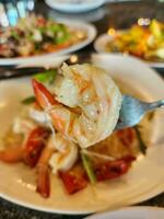 Stir-fried Vermicelli with Water Mimosa photo