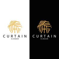 Simple Home Decoration Curtain Logo Templet Illustration vector