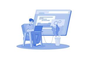 Code Optimization Illustration concept. A flat illustration isolated on white background vector