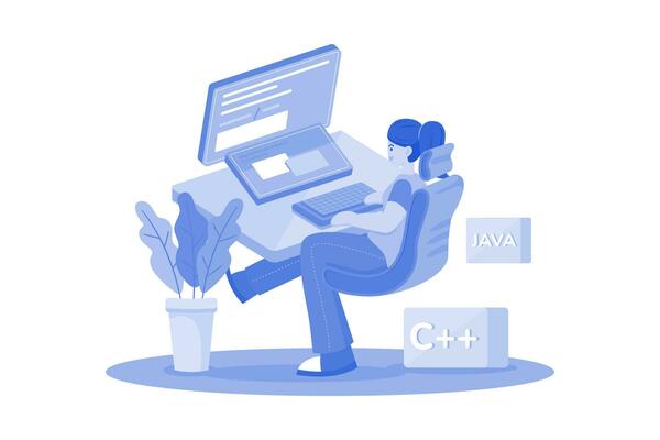 Web coding Illustration concept on white background