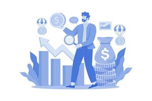 Growth Management By A Businessman vector