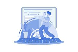 Web Performance Illustration concept. A flat illustration isolated on white background vector