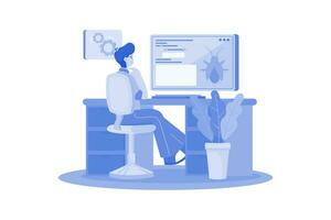 Software Testing Illustration concept. A flat illustration isolated on white background vector