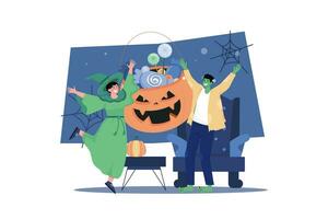 Happy Halloween Illustration concept on white background vector