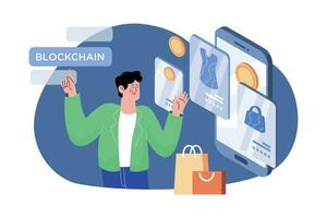 Blockchain Platform For eCommerce vector