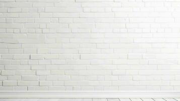 Clean white brick wall background with ample copy space photo