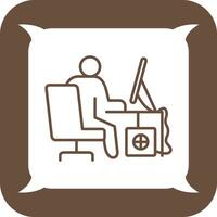 Computer Worker Vector Icon