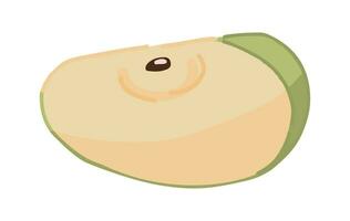 clipart de manzana Fruta rebanada. garabatear de otoño jardín cosecha. dibujos animados vector ilustración aislado en blanco antecedentes.