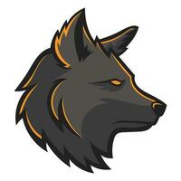 wolf head mascot design vector logo