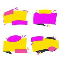 flat banner promotion set vector