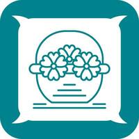 icono de vector de cesta de flores