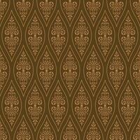 Seamless Baroque Victorian Pattern On Brown Background vector