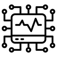 AI and Healthcare Diagnostics icon vector