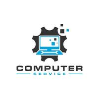 computadora reparar ilustración logo vector