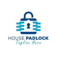 house padlock illustration logo vector